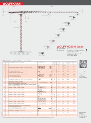 टावर क्रेन - ट्रॉली बूम - टॉप-स्लीविंग Wolffkran 6020.6 clear 