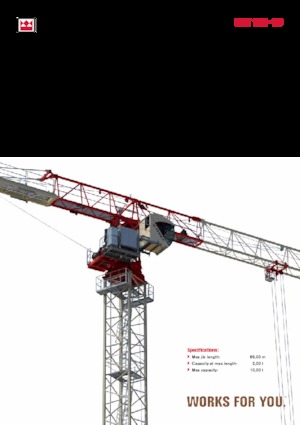 टावर क्रेन - ट्रॉली बूम - टॉप-स्लीविंग Terex Comedil (Zeppelin) CTT 191-10