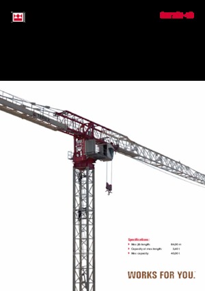 टावर क्रेन - ट्रॉली बूम - टॉप-स्लीविंग Terex Comedil (Zeppelin) CTT 721-40