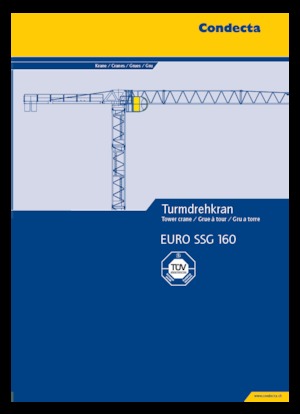 टावर क्रेन - ट्रॉली बूम - टॉप-स्लीविंग Condecta EURO SSG 160
