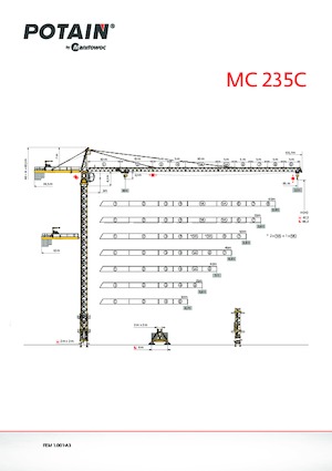 टावर क्रेन - ट्रॉली बूम - टॉप-स्लीविंग Potain MC 235C