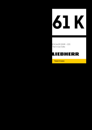 टावर क्रेन - ट्रॉली बूम - बॉटम-स्लीविंग Liebherr 61 K