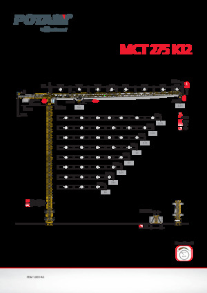 टावर क्रेन - ट्रॉली बूम - टॉप-स्लीविंग Potain MCT 275 K12