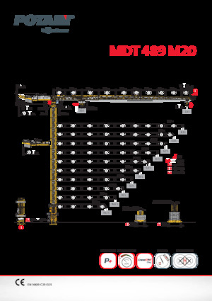 टावर क्रेन - ट्रॉली बूम - टॉप-स्लीविंग Potain MDT 489 M20