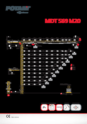 टावर क्रेन - ट्रॉली बूम - टॉप-स्लीविंग Potain MDT 569 M20