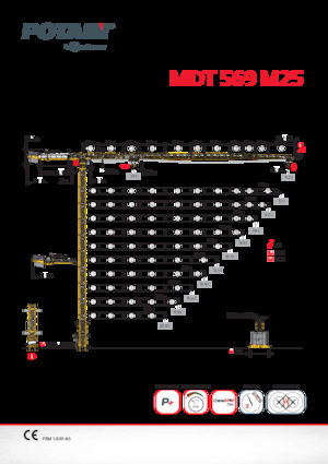 टावर क्रेन - ट्रॉली बूम - टॉप-स्लीविंग Potain MDT 569 M25