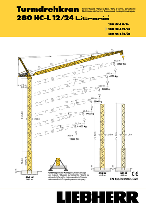 टावर क्रेन - लफिंग बूम - टॉप-स्लीविंग Liebherr 280 HC-L 12/24  Litronic