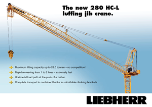 टावर क्रेन - लफिंग बूम - टॉप-स्लीविंग Liebherr 280 HC-L 8/16  Litronic