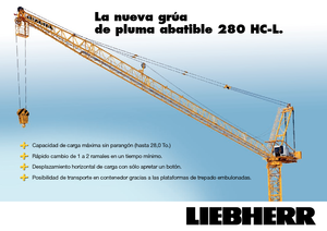 टावर क्रेन - लफिंग बूम - टॉप-स्लीविंग Liebherr 280 HC-L 8/16  Litronic