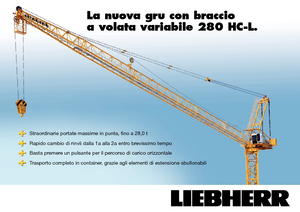 टावर क्रेन - लफिंग बूम - टॉप-स्लीविंग Liebherr 280 HC-L 8/16  Litronic