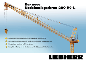 टावर क्रेन - लफिंग बूम - टॉप-स्लीविंग Liebherr 280 HC-L 8/16  Litronic