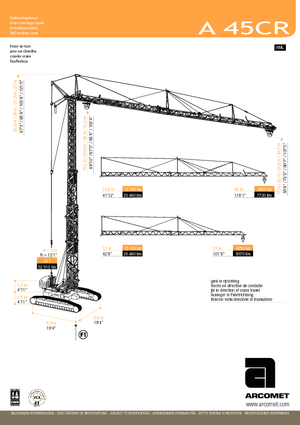 टावर क्रेन - ट्रॉली बूम - बॉटम-स्लीविंग Arcomet A 45 CR