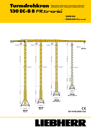 टावर क्रेन - ट्रॉली बूम - टॉप-स्लीविंग Liebherr 130 EC-B 8 FR.tronic