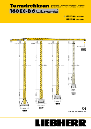 टावर क्रेन - ट्रॉली बूम - टॉप-स्लीविंग Liebherr 160 EC-B 6 Litronic