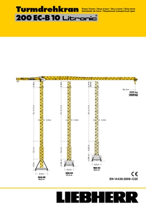 टावर क्रेन - ट्रॉली बूम - टॉप-स्लीविंग Liebherr 200 EC-B 10 Litronic