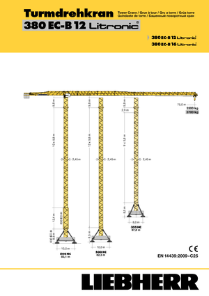 टावर क्रेन - ट्रॉली बूम - टॉप-स्लीविंग Liebherr 380 EC-B 12 Litronic