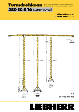 टावर क्रेन - ट्रॉली बूम - टॉप-स्लीविंग Liebherr 380 EC-B 16 Litronic