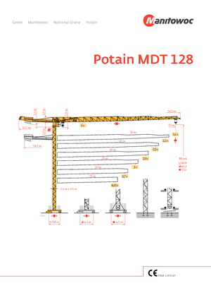 टावर क्रेन - ट्रॉली बूम - टॉप-स्लीविंग Potain MDT 128