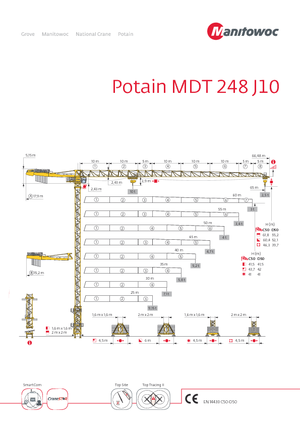 टावर क्रेन - ट्रॉली बूम - टॉप-स्लीविंग Potain MDT 248 J10