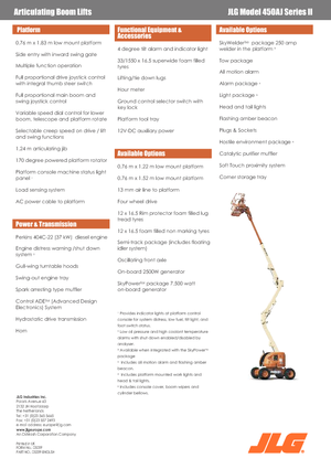 व्हील्ड आर्टिकुलेटिंग बूम लिफ्ट JLG 450 AJ Serie II