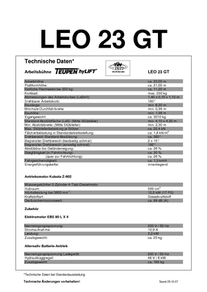 क्रॉलर आर्टिकुलेटिंग बूम लिफ्ट TEUPEN Leo 23 GT
