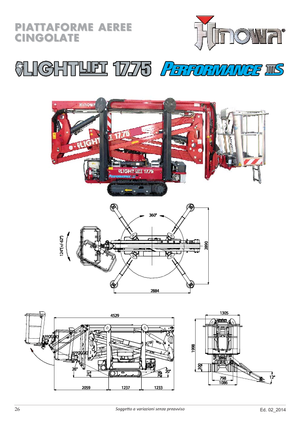 क्रॉलर आर्टिकुलेटिंग बूम लिफ्ट Hinowa Lightlift 17.75 Performance IIIS MK3