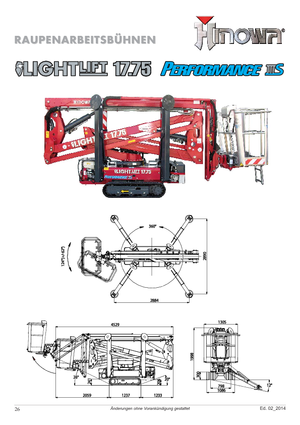 क्रॉलर आर्टिकुलेटिंग बूम लिफ्ट Hinowa Lightlift 17.75 Performance IIIS MK3