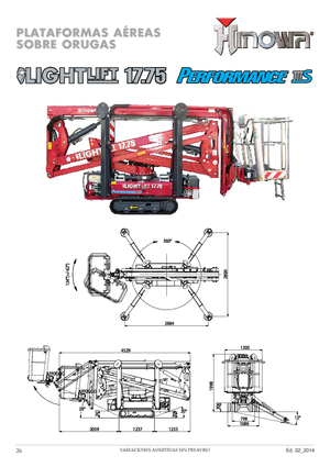 क्रॉलर आर्टिकुलेटिंग बूम लिफ्ट Hinowa Lightlift 17.75 Performance IIIS MK3