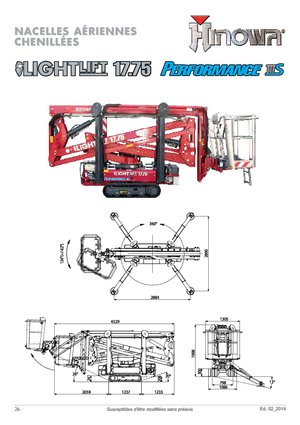 क्रॉलर आर्टिकुलेटिंग बूम लिफ्ट Hinowa Lightlift 17.75 Performance IIIS MK3
