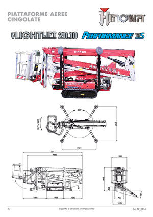 क्रॉलर आर्टिकुलेटिंग बूम लिफ्ट Hinowa Lightlift 20.10 Performance IIIS MK3