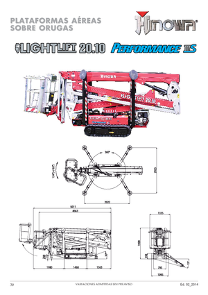 क्रॉलर आर्टिकुलेटिंग बूम लिफ्ट Hinowa Lightlift 20.10 Performance IIIS MK3