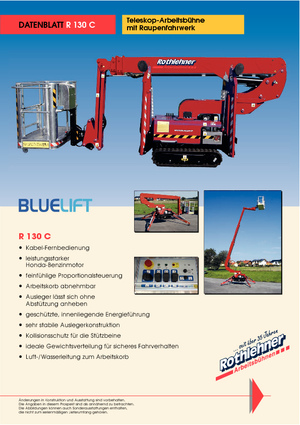 क्रॉलर टेलीस्कोपिक बूम लिफ्ट Bluelift - Rothlehner R 130 C