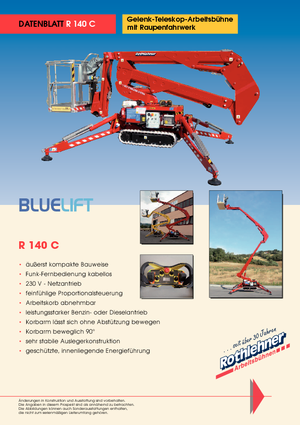क्रॉलर टेलीस्कोपिक बूम लिफ्ट Bluelift - Rothlehner R 140 C
