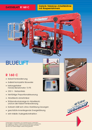 क्रॉलर आर्टिकुलेटिंग बूम लिफ्ट Bluelift - Rothlehner R 160 C