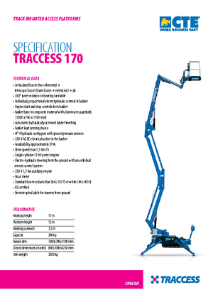 क्रॉलर आर्टिकुलेटिंग बूम लिफ्ट CTE Traccess 170