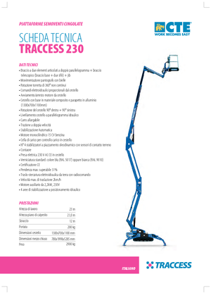 क्रॉलर आर्टिकुलेटिंग बूम लिफ्ट CTE Traccess 230