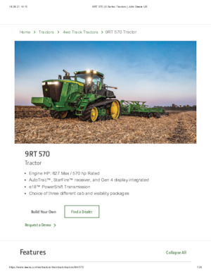 ट्रैक ट्रैक्टर John Deere 9RT 570