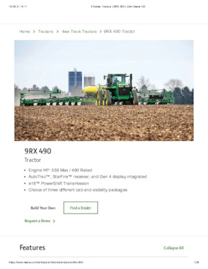 ट्रैक ट्रैक्टर John Deere 9RX 490