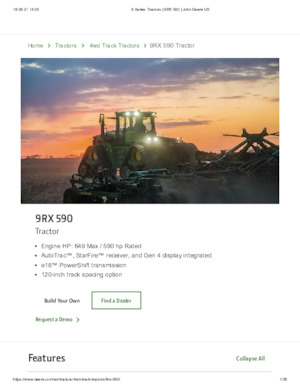 ट्रैक ट्रैक्टर John Deere 9RX 590
