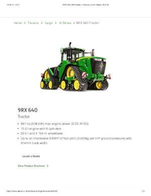 ट्रैक ट्रैक्टर John Deere 9RX 640