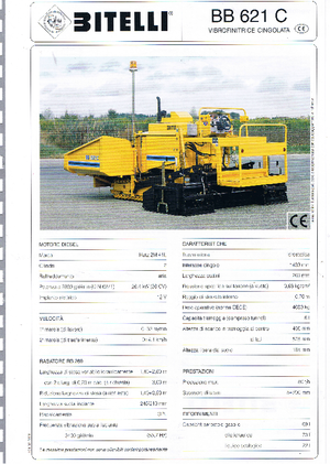 ट्रैक्ड एस्फाल्ट पेवर Bitelli BB 621 C-RB 260