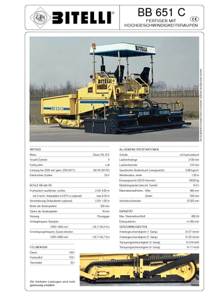 ट्रैक्ड एस्फाल्ट पेवर Bitelli BB 651 C-RB 4650 VB *
