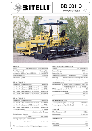 ट्रैक्ड एस्फाल्ट पेवर Bitelli BB 681 C-RB 5700 VB
