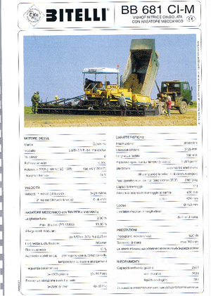ट्रैक्ड एस्फाल्ट पेवर Bitelli BB 681 CI-M-RB 13000 VB