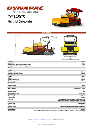 ट्रैक्ड एस्फाल्ट पेवर Dynapac DF 145 CS