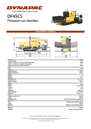 ट्रैक्ड एस्फाल्ट पेवर Dynapac DF 45 CS