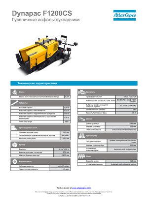 ट्रैक्ड एस्फाल्ट पेवर Dynapac F 1200 CS