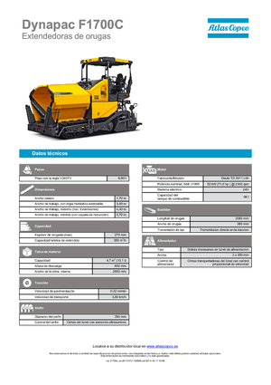 ट्रैक्ड एस्फाल्ट पेवर Dynapac F 1700 C