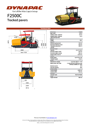 ट्रैक्ड एस्फाल्ट पेवर Dynapac F 2500 C 