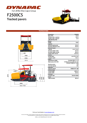 ट्रैक्ड एस्फाल्ट पेवर Dynapac F 2500 CS 